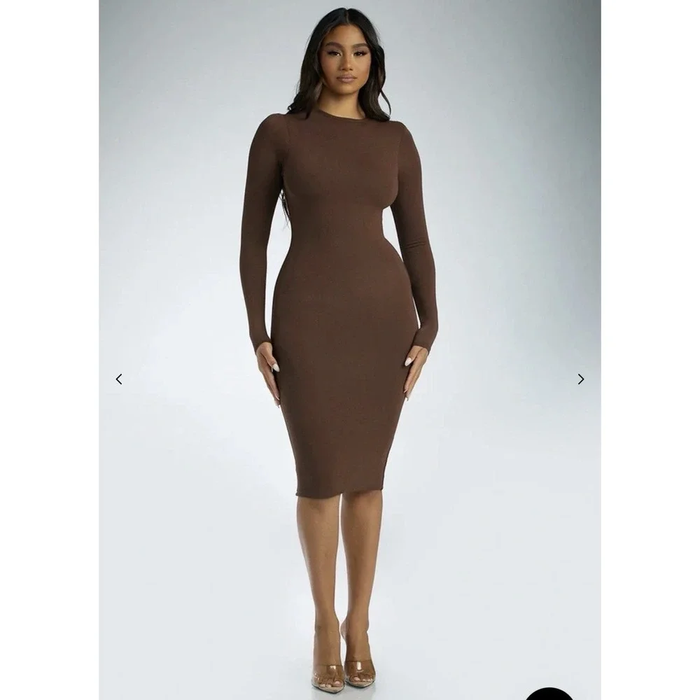 plus size brown bodycon dress Final Sale Plus Size Reversible BodyCon Dress in Brown